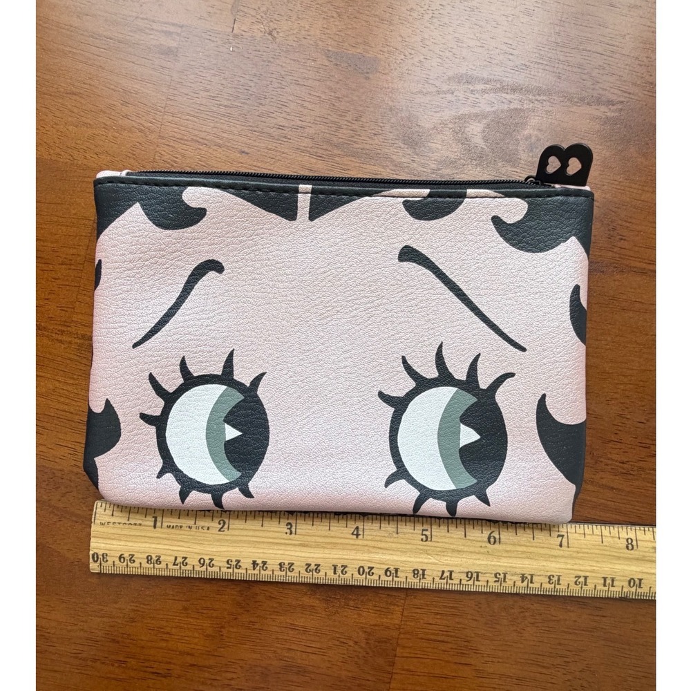 Betty Boop x Ipsy Makeup Bag Women Small Pink Black Excellent Sequin Pouch‎